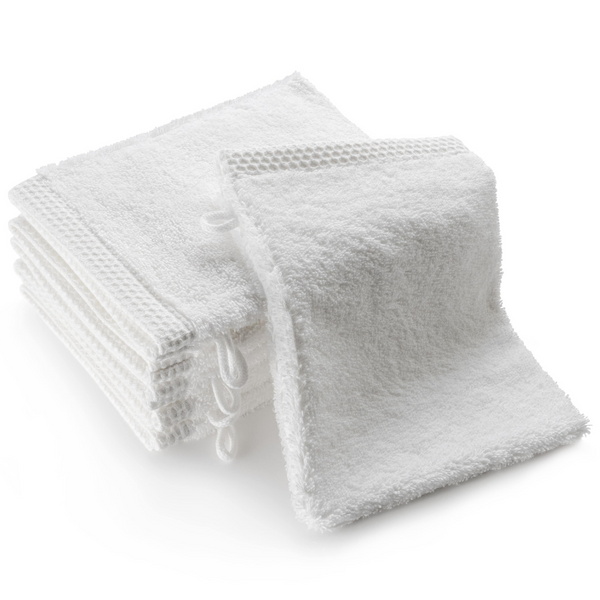 gants toilette blanc