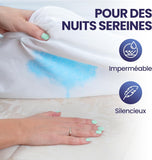 SLEEPZEN Protege Matelas 200x220 Impermeable, Respirant, Silencieux, Hypoallergénique, Coton, Alese 200x220 Qualité Supérieure Certifié Oeko-Tex®, Coins Élastiques