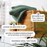 SLEEPZEN Lot de 2 Tapis de Bain 50x80cm Green Bay - 100% Coton Bio Certifié GOTS 800gr/m2 - Tapis Salle de Bain - Tapis Absorbant, 3 Couleurs, Lavable en Machine - Très Doux, Moelleux, Épais