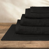 SLEEPZEN Lot de 2 Tapis de Bain 50x80cm Noir - 100% Coton Bio Certifié GOTS 800gr/m2 - Tapis Salle de Bain - Tapis Absorbant, 3 Couleurs, Lavable en Machine - Très Doux, Moelleux, Épais