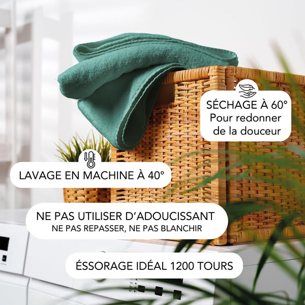 SLEEPZEN Lot de 2 Tapis de Bain 50x80cm Teal - 100% Coton Bio Certifié GOTS 800gr/m2 - Tapis Salle de Bain - Tapis Absorbant, 3 Couleurs, Lavable en Machine - Très Doux, Moelleux, Épais