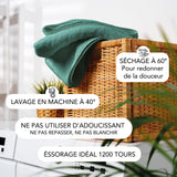 SLEEPZEN Lot de 2 Tapis de Bain 50x80cm Teal - 100% Coton Bio Certifié GOTS 800gr/m2 - Tapis Salle de Bain - Tapis Absorbant, 3 Couleurs, Lavable en Machine - Très Doux, Moelleux, Épais