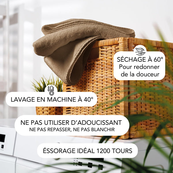 SLEEPZEN Tapis de Bain 50x80cm Beige (x1) - 100% Coton Bio Certifié GOTS 800gr/m2 - Tapis Salle de Bain - Tapis Absorbant, 3 Couleurs, Lavable en Machine - Très Doux, Moelleux, Épais