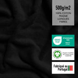 SLEEPZEN - Lot Gant de Toilette Coton Bio (Lot de 6 - Noir) Certifié GOTS - 500 g/m² Certifié Oeko-Tex - Gants de Toilette Ultra-Absorbant - Extra Doux - Fabriqué au Portugal