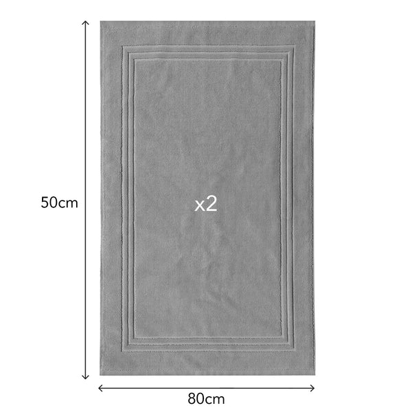 SLEEPZEN Tapis de Bain 50x80cm 100% Coton Bio GOTS 800gr/m2 Gris Perle