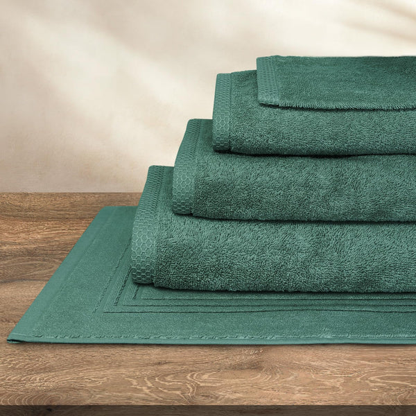 SLEEPZEN Lot de 2 Tapis de Bain 50x80cm Teal - 100% Coton Bio Certifié GOTS 800gr/m2 - Tapis Salle de Bain - Tapis Absorbant, 3 Couleurs, Lavable en Machine - Très Doux, Moelleux, Épais