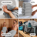 SLEEPZEN Tapis de Bain 50x80cm 100% Coton Bio GOTS 800gr/m2 Gris Perle