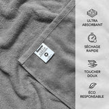 SLEEPZEN Lot de 2 Tapis de Bain 50x80cm Gris Perle - 100% Coton Bio Certifié GOTS 800gr/m2 - Tapis Salle de Bain - Tapis Absorbant, 3 Couleurs, Lavable en Machine - Très Doux, Moelleux, Épais