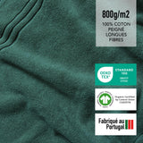 SLEEPZEN Lot de 2 Tapis de Bain 50x80cm Teal - 100% Coton Bio Certifié GOTS 800gr/m2 - Tapis Salle de Bain - Tapis Absorbant, 3 Couleurs, Lavable en Machine - Très Doux, Moelleux, Épais