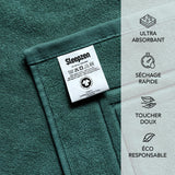 SLEEPZEN Lot de 2 Tapis de Bain 50x80cm Teal - 100% Coton Bio Certifié GOTS 800gr/m2 - Tapis Salle de Bain - Tapis Absorbant, 3 Couleurs, Lavable en Machine - Très Doux, Moelleux, Épais
